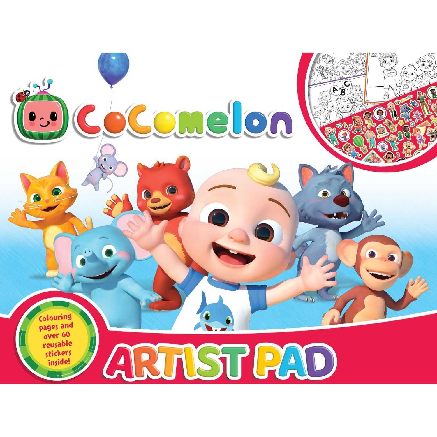 Bloc de colorat Cocomelon Artist Pad cu stickere Alligator AB3305CMAR Carti Copii imagine 2022