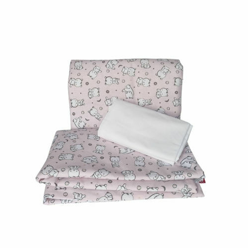 Lenjerie de pat pentru copii baby bear roz - 60x120 cm, 110x125 cm