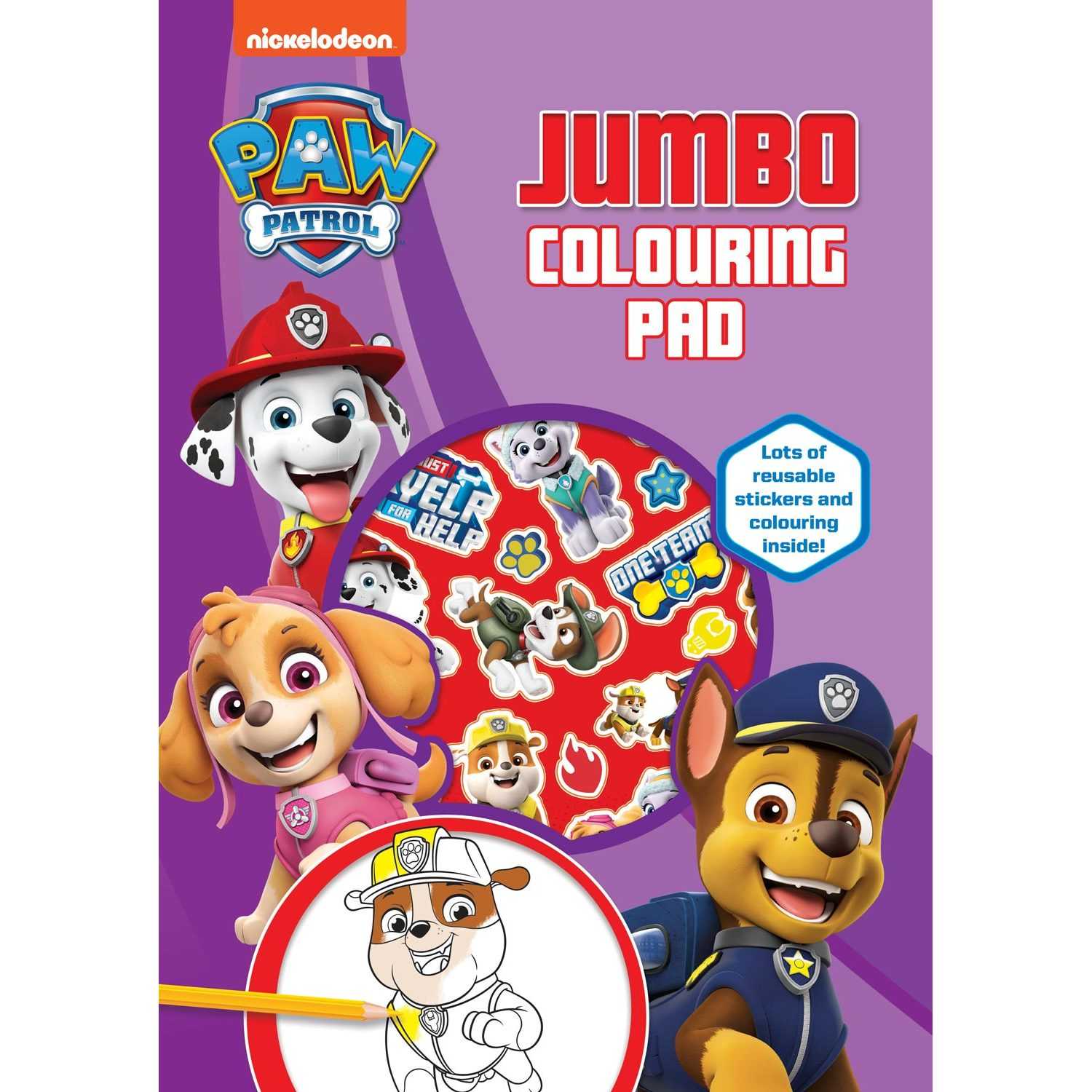 Bloc de colorat Jumbo Paw Patrol cu stickere Alligator AB3359PWJC Carti Copii imagine 2022