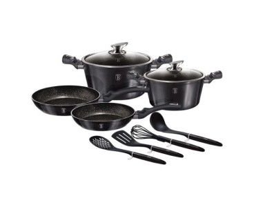 Set oale si tigai marmorate, 10 piese, din aluminiu forjat, carbon pro collection, berlinger haus, bh 6917 6917