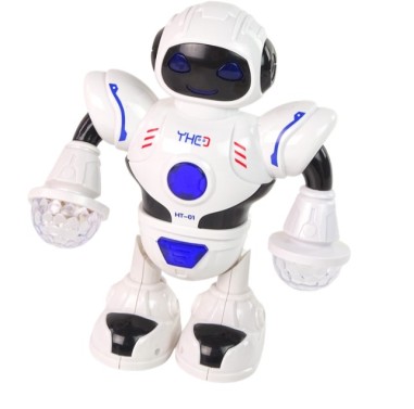 Robot danasator, jucarie pentru copii, cu sunete si lumini, 12705