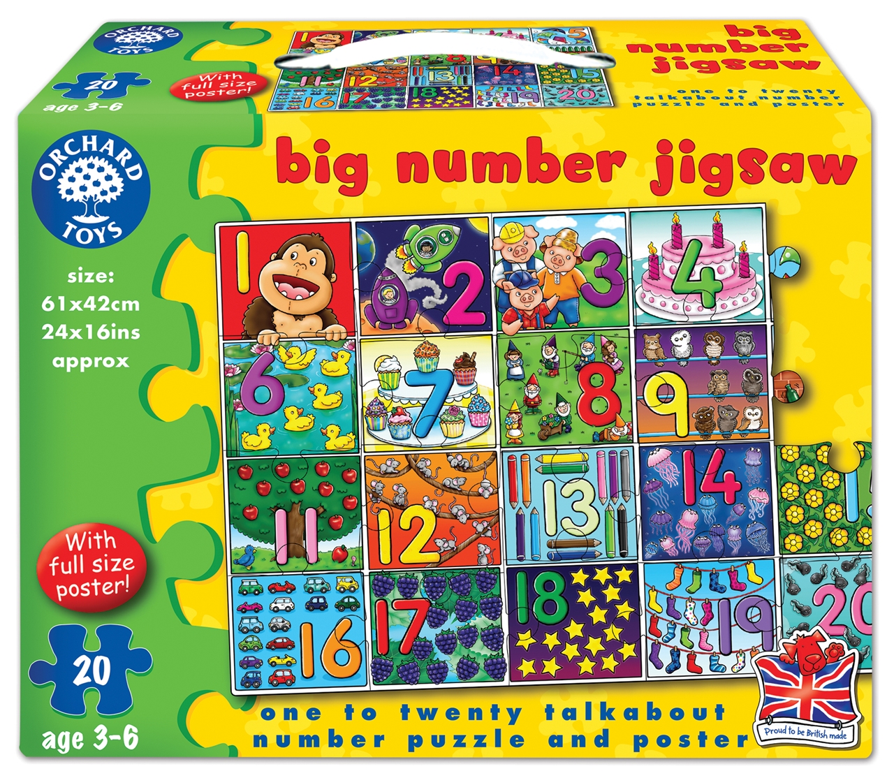 Puzzle De Podea Invata Numerele (de La 1 La 20) Big Number Jigsaw