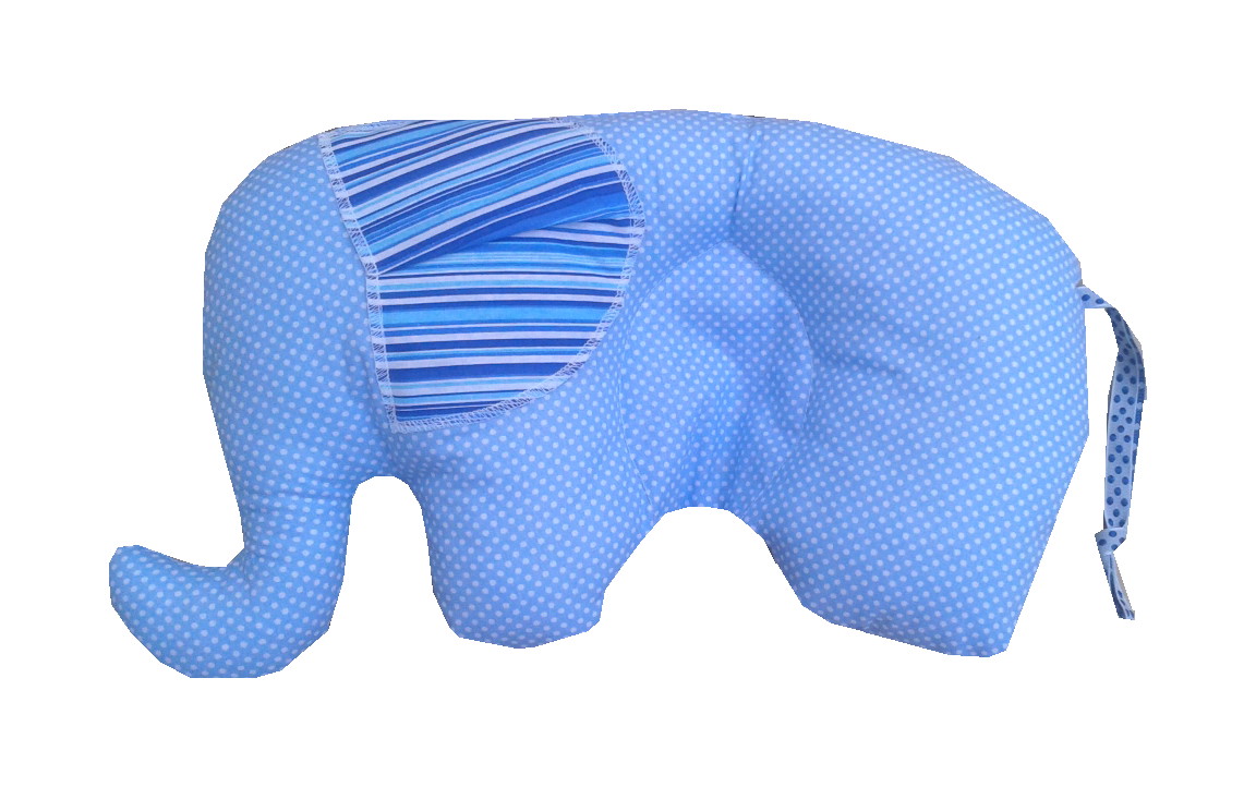 Perna pt formarea capului bebelusului elefantel - buline albe pe albastru