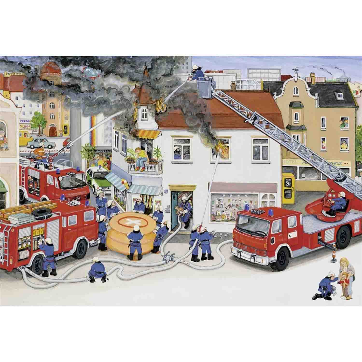 Puzzle brigada de pompieri, 2x24 piese