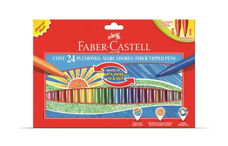 Carioci Cu Varf Retractabil Faber-castell 24 Culori