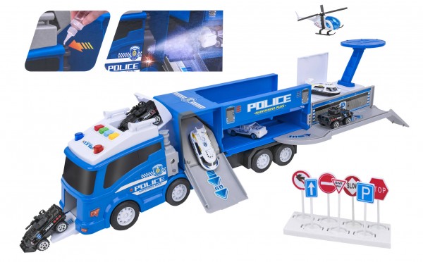 Set camion politie Globo cu accesorii