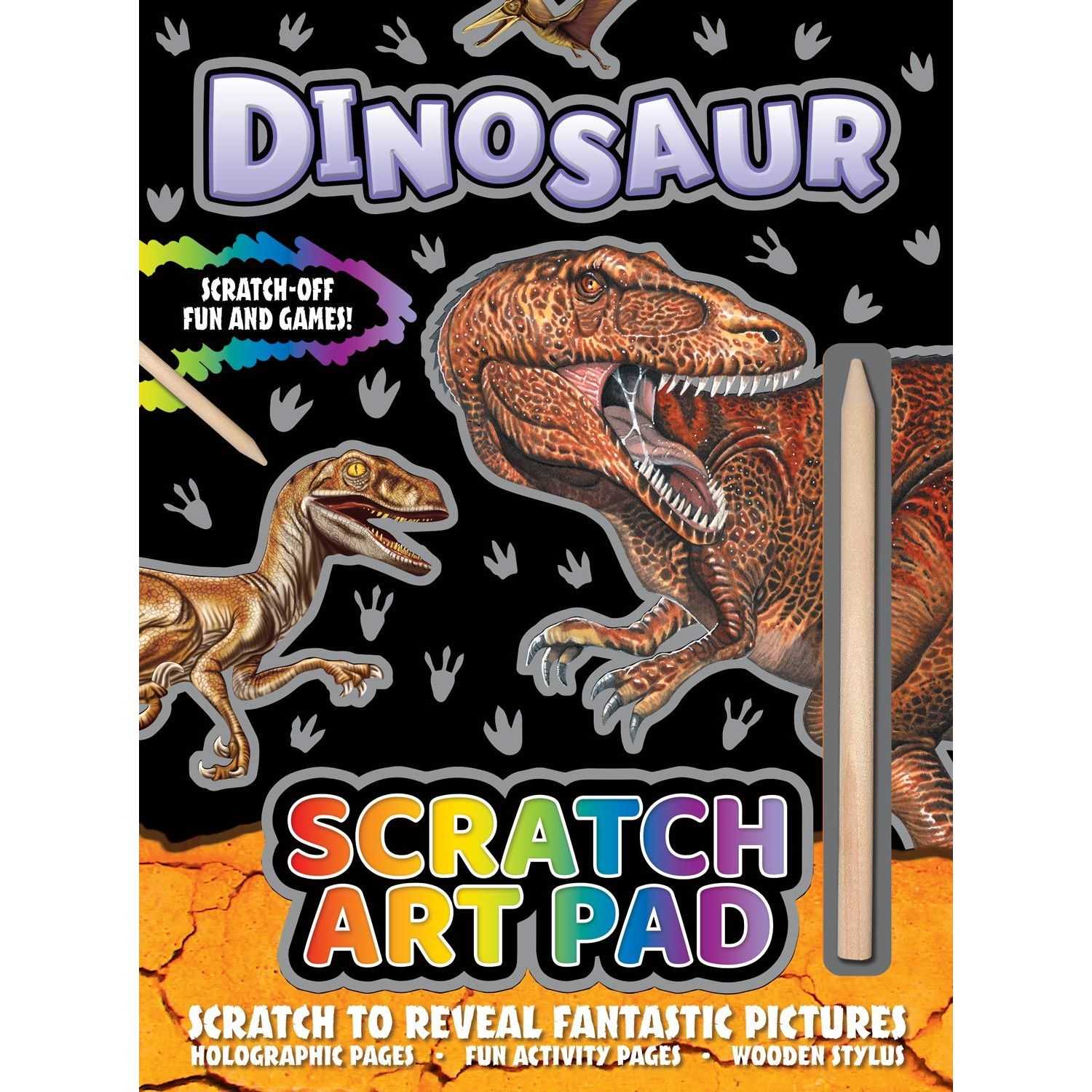 Caiet cu Fise Razuibile si activitati Dinozaur Scratch Art Pad Alligator AB3465DISR Carti Copii imagine 2022