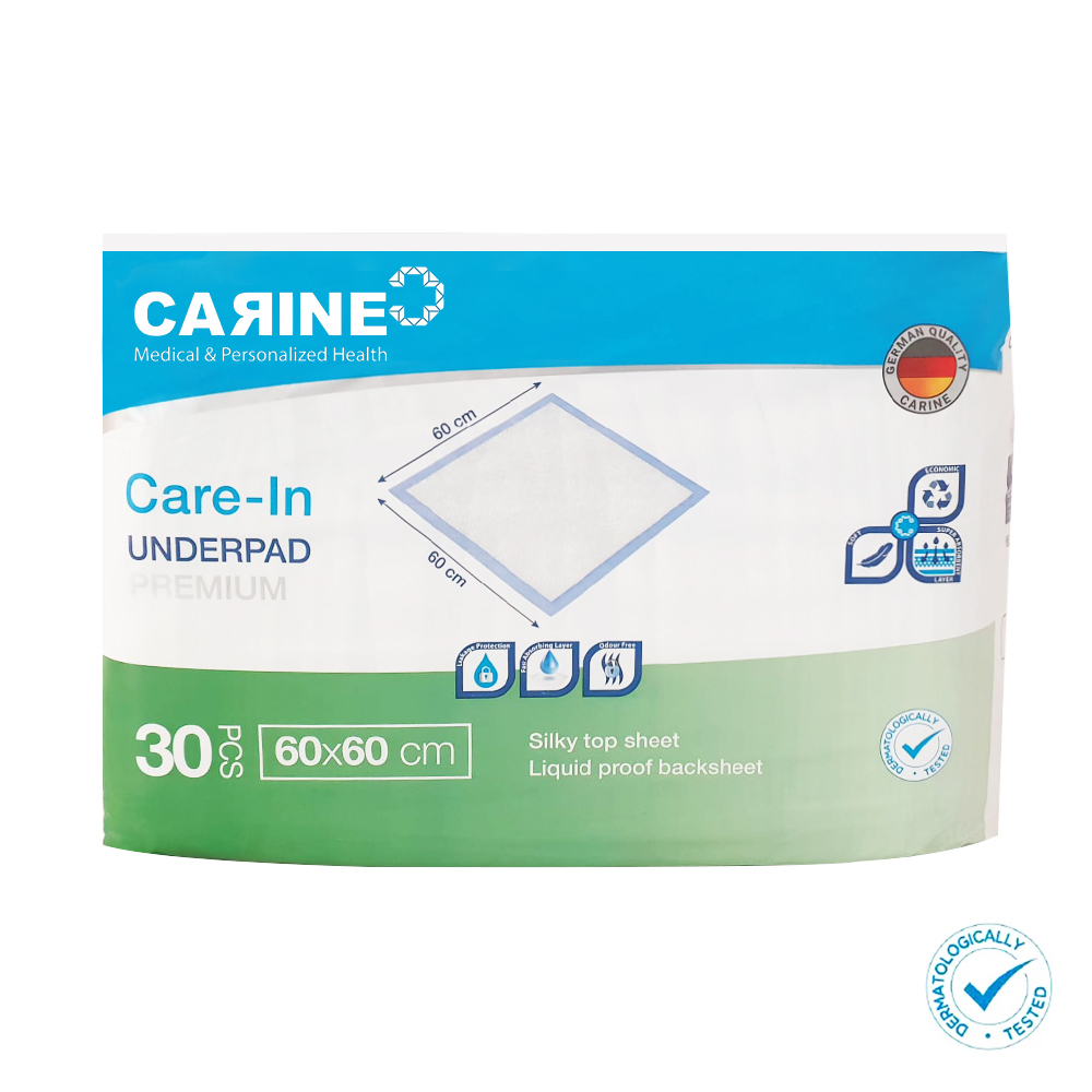 Set 30 buc aleze igienice premium Carine, 60x60 cm, absorbtie ridicata, testate dermatologic,...