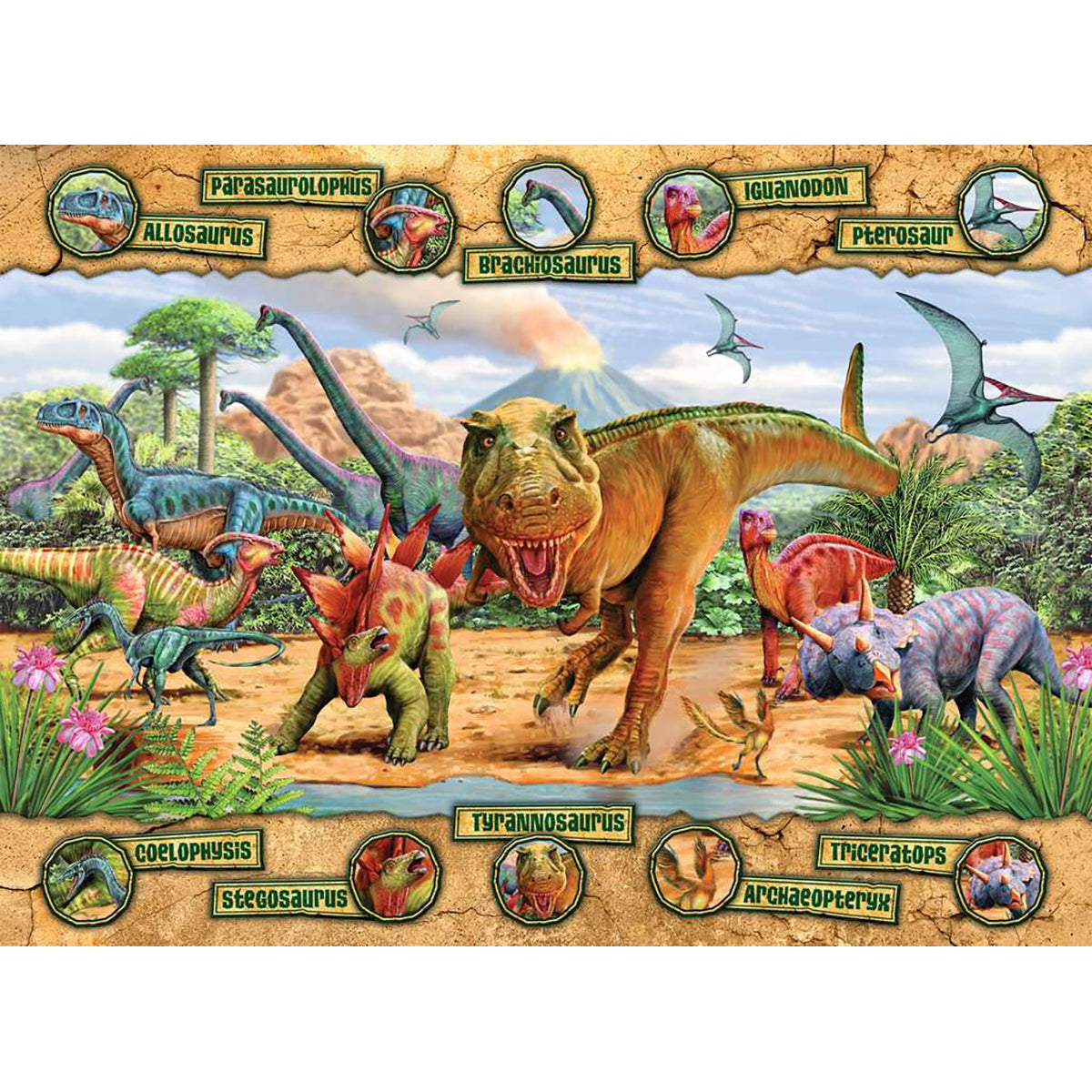 Puzzle dinozauri, 100 piese