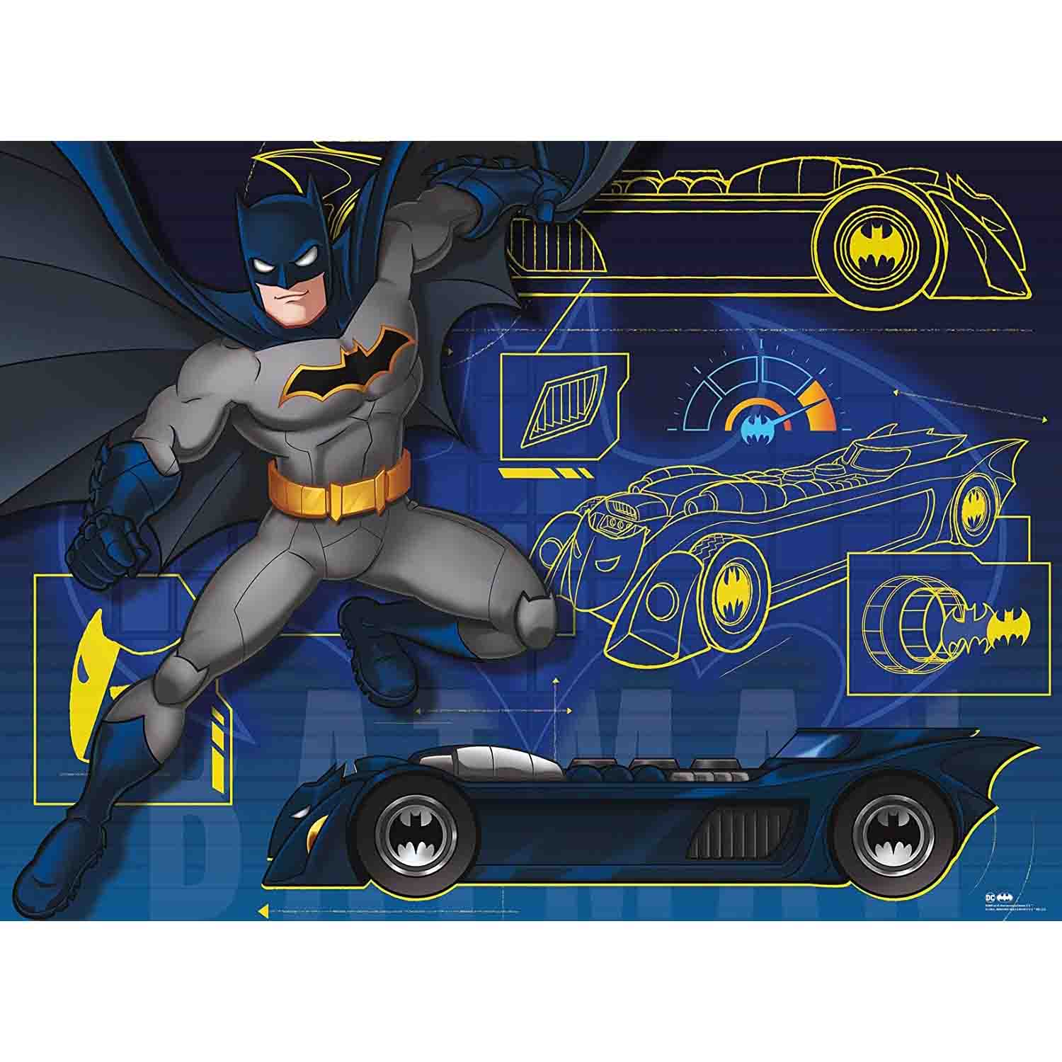 Puzzle batman cu masina, 100 piese