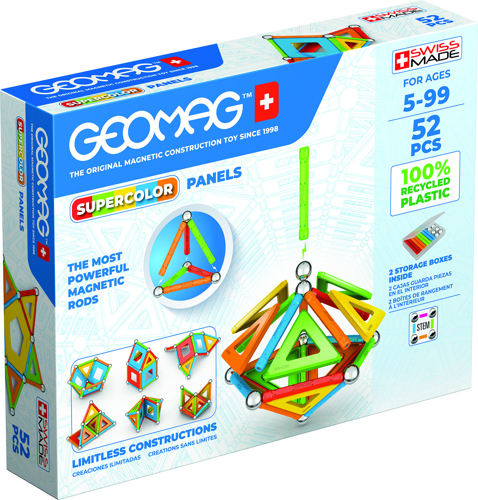 Geomag set magnetic 52 piese supercolor panels recycled 52, 378