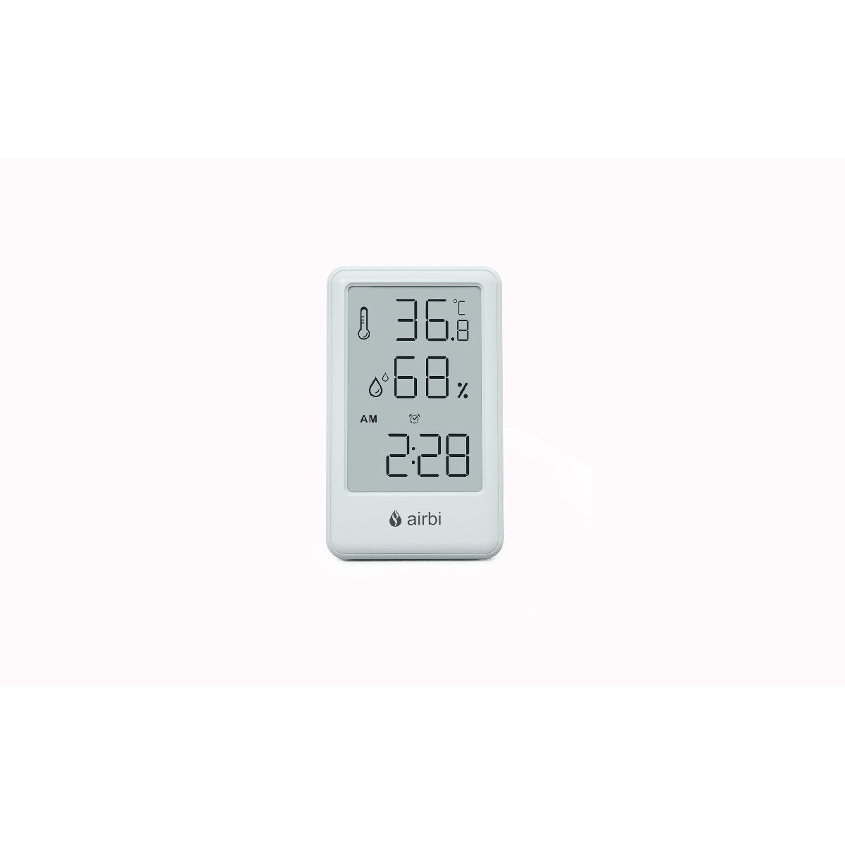 Termometru si higrometru digital de camera, ceas cu alarma, memorie, suport expandabil, alb, airbi frame bi1051