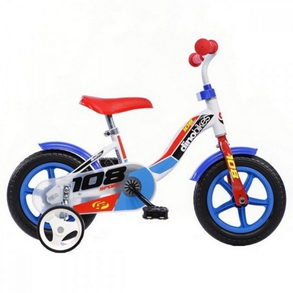Bicicleta copii Dino Bikes 10` 108 Sport alb si albastru bekid.ro imagine noua