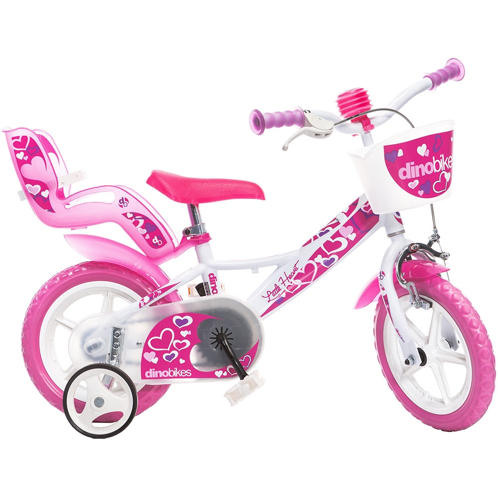 Bicicleta copii Dino Bikes 12` Little Heart alb si roz bekid.ro imagine noua