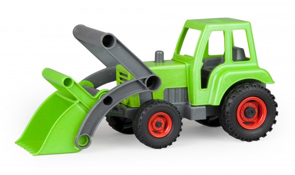 Tractor de jucarie Lena din lemn Negru si verde