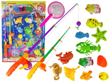 Set de pescuit, undita pentru copii cu accesorii, pestisori si diverse animale acvatice, 13073