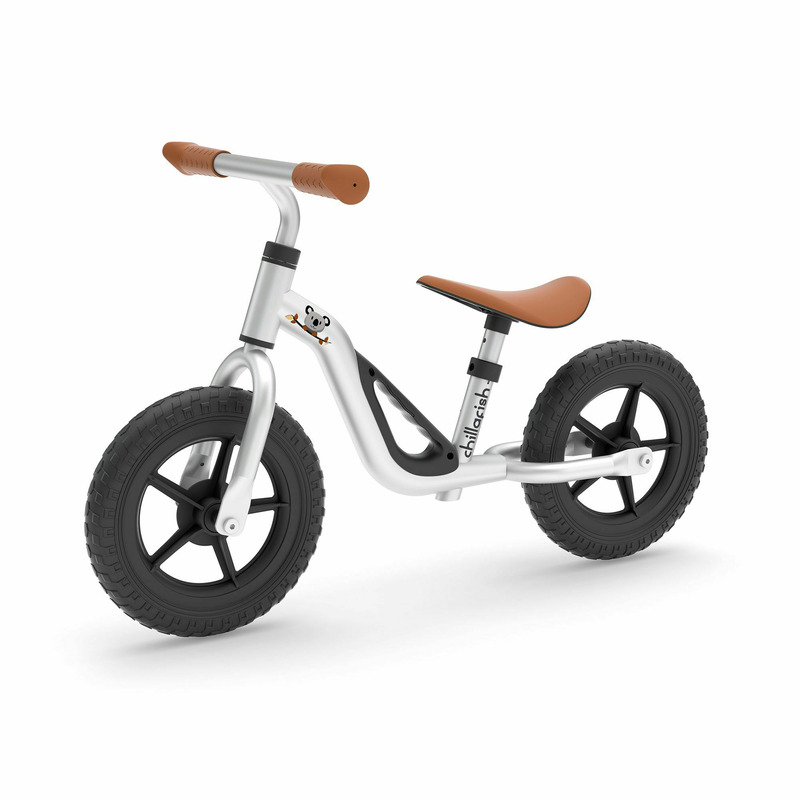Bicicleta de echilibru usoara charlie, cu ghidon si sa reglabile, greutate 2.5 kg, cu roti din spuma eva, 10 inch, pentru 18 luni - 48 luni, chillafish, silver