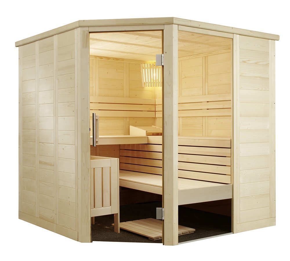 Cabina sauna din lemn masiv alaska corner 206x206x204 cm