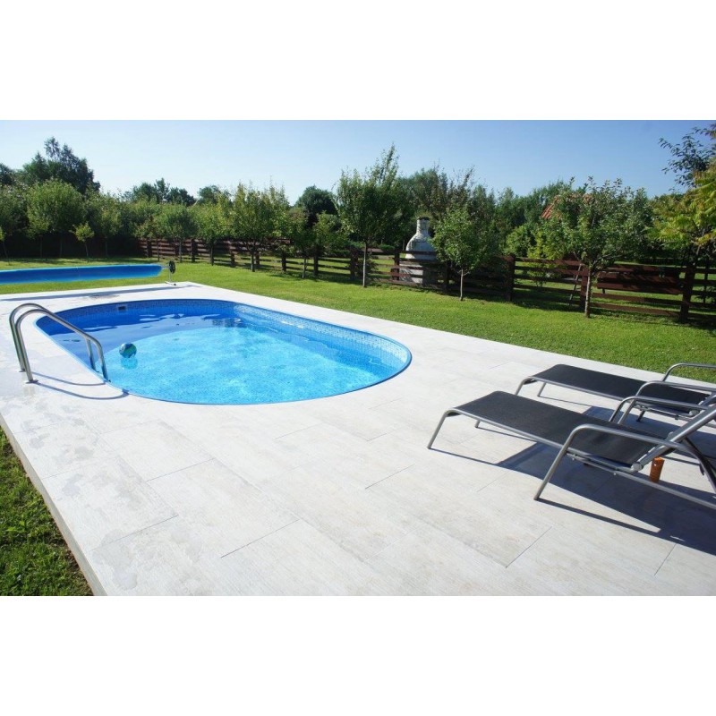 Piscina otel, set complet piscina ovala caribi din otel galvanizat 700x350x150 cm (10