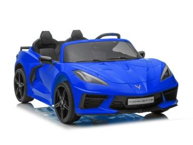 Masinuta electrica pentru copii, corvette stingray albastru, cu telecomanda, 2 motoare, 11968