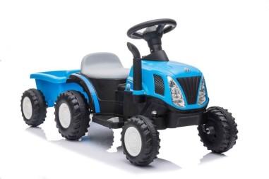 Tractor electric cu remorca pentru copii, albastru, leantoys, 9331