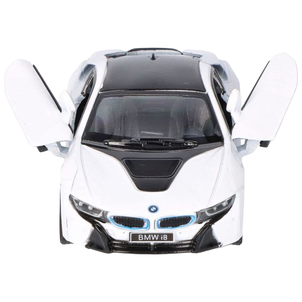 Masinuta die cast BMW i8, scara 1 la 36, 12.5 cm, alba