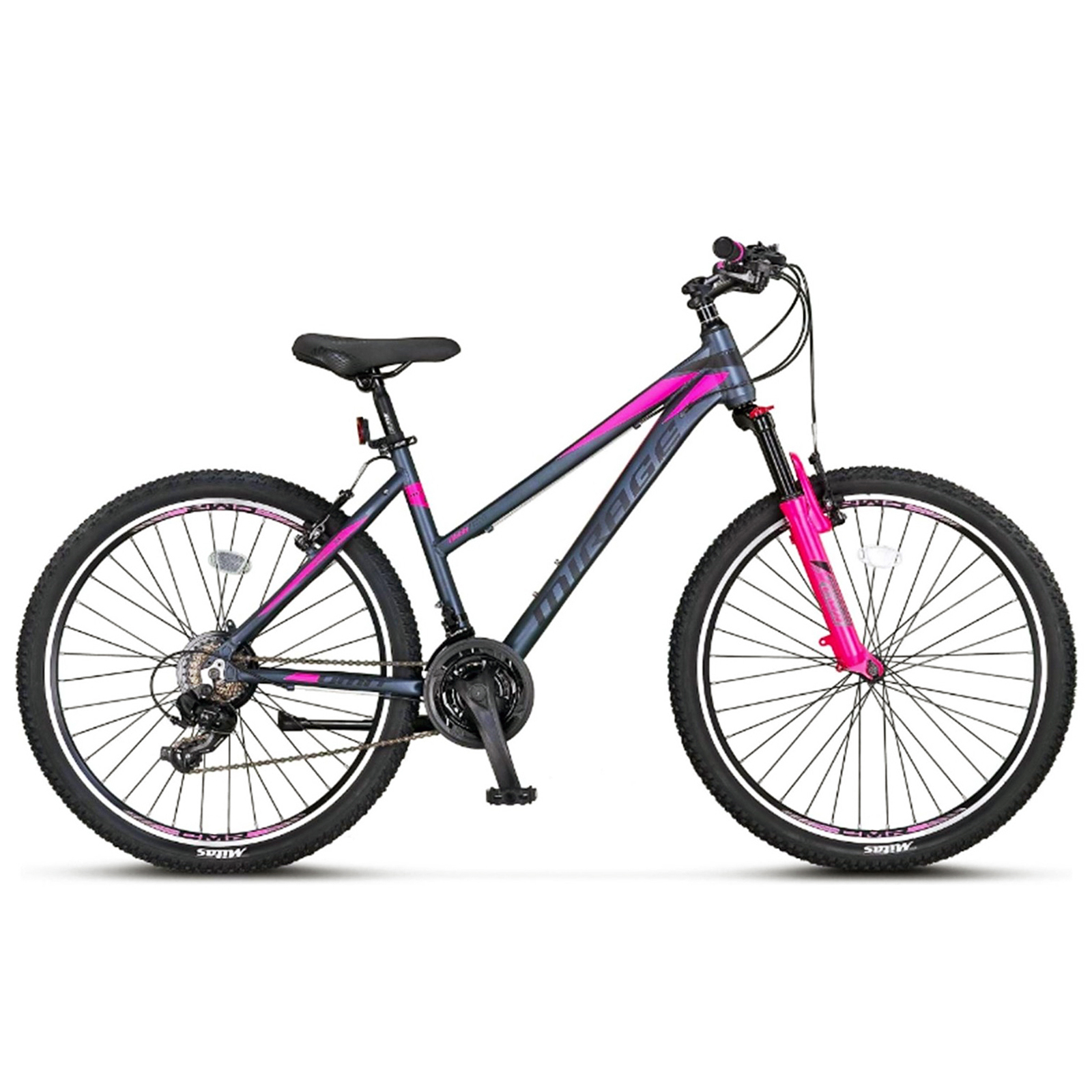 Bicicleta umit mirage, roti 24 ,v-brake, shimano 21 viteze, cadru aluminiu, antracit-roz