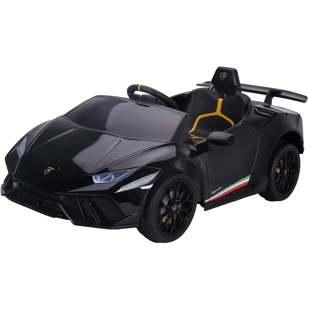 Masinuta electrica Chipolino Lamborghini Huracan black cu scaun din piele si roti EVA