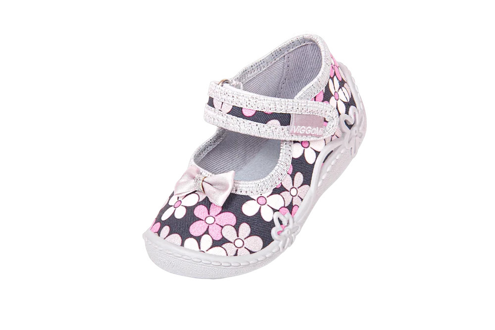 Pantofi cu interior de bumbac pentru fetite vi-gga-mi zosia floricele marimea 21