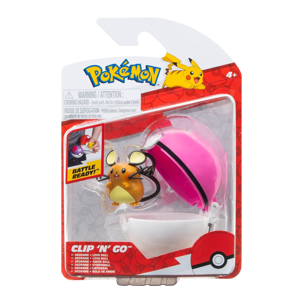Pokemon - set figurine clip n go, dedenne & love ball, 2 buc