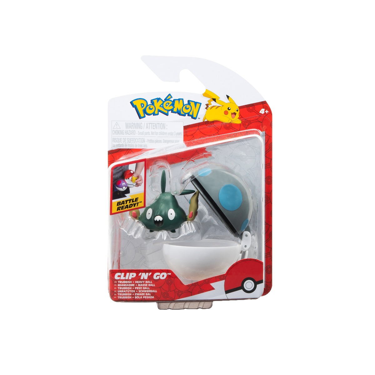 Pokemon - set figurine clip n go, trubbish & heavy ball, 2 buc
