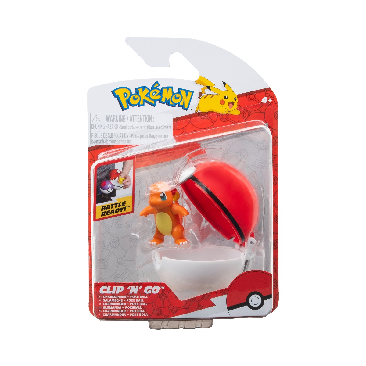 Pokemon - set figurine clip n go, charmander #4 & poké ball, 2 buc