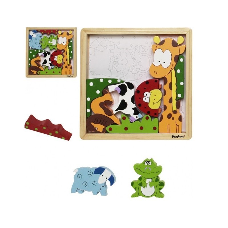 Joc puzzle din lemn Animale imagine
