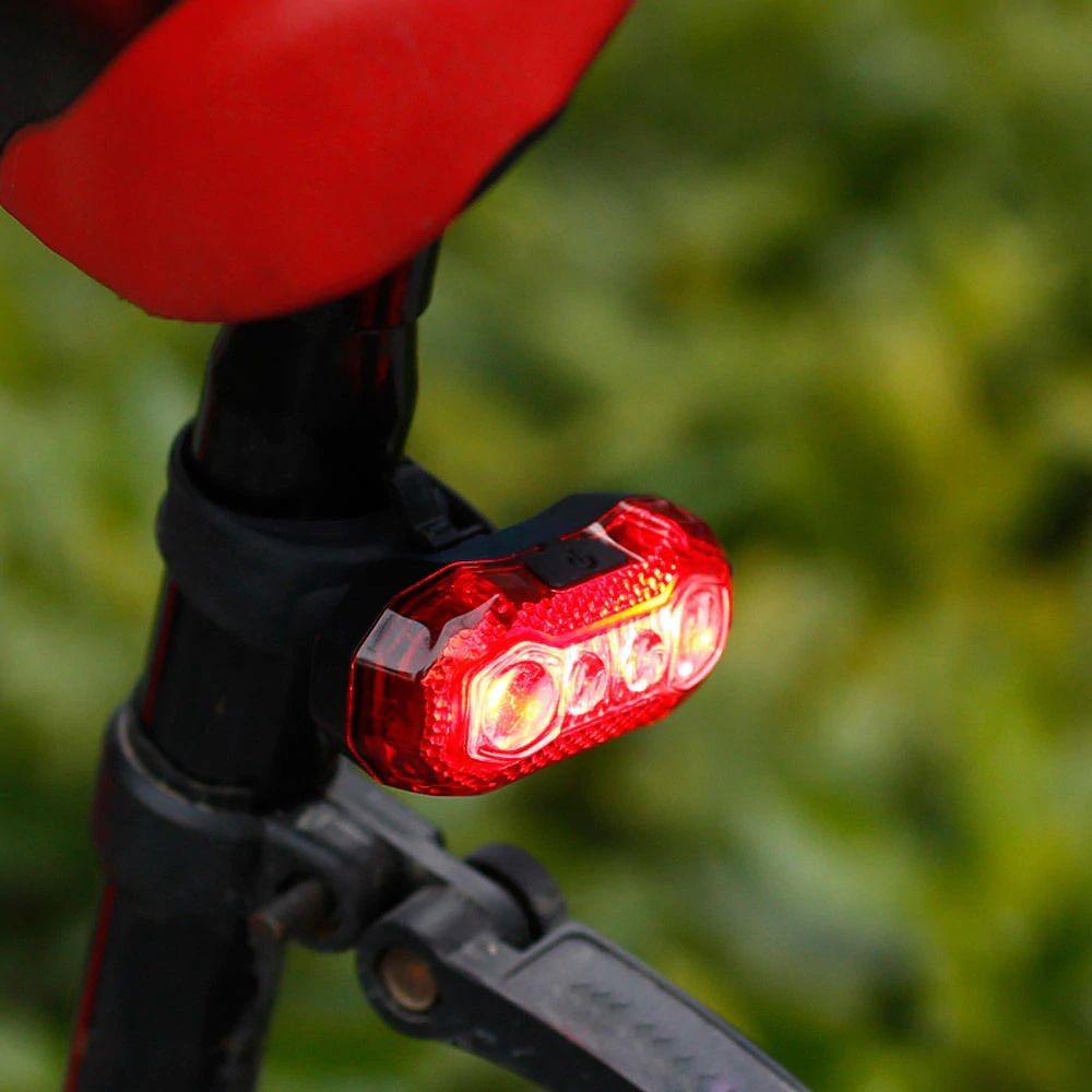 Stop bicicleta 5 led-uri smd, 120 lumeni, acumulator reincarcabil usb, 5 moduri lumina
