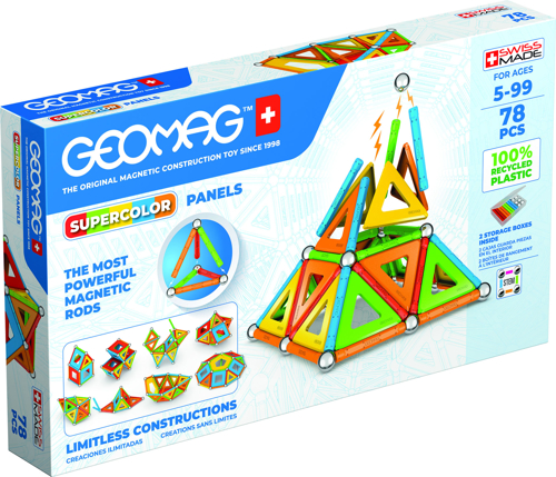 Geomag set magnetic 78 piese supercolor panels recycled, 379