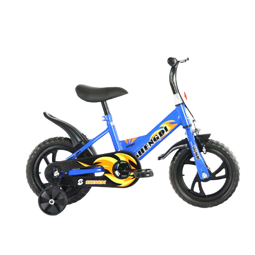 Bicicleta cu roti ajutatoare, 2 - 6 ani, 12', Albastru, Frane, Sezut reglabil