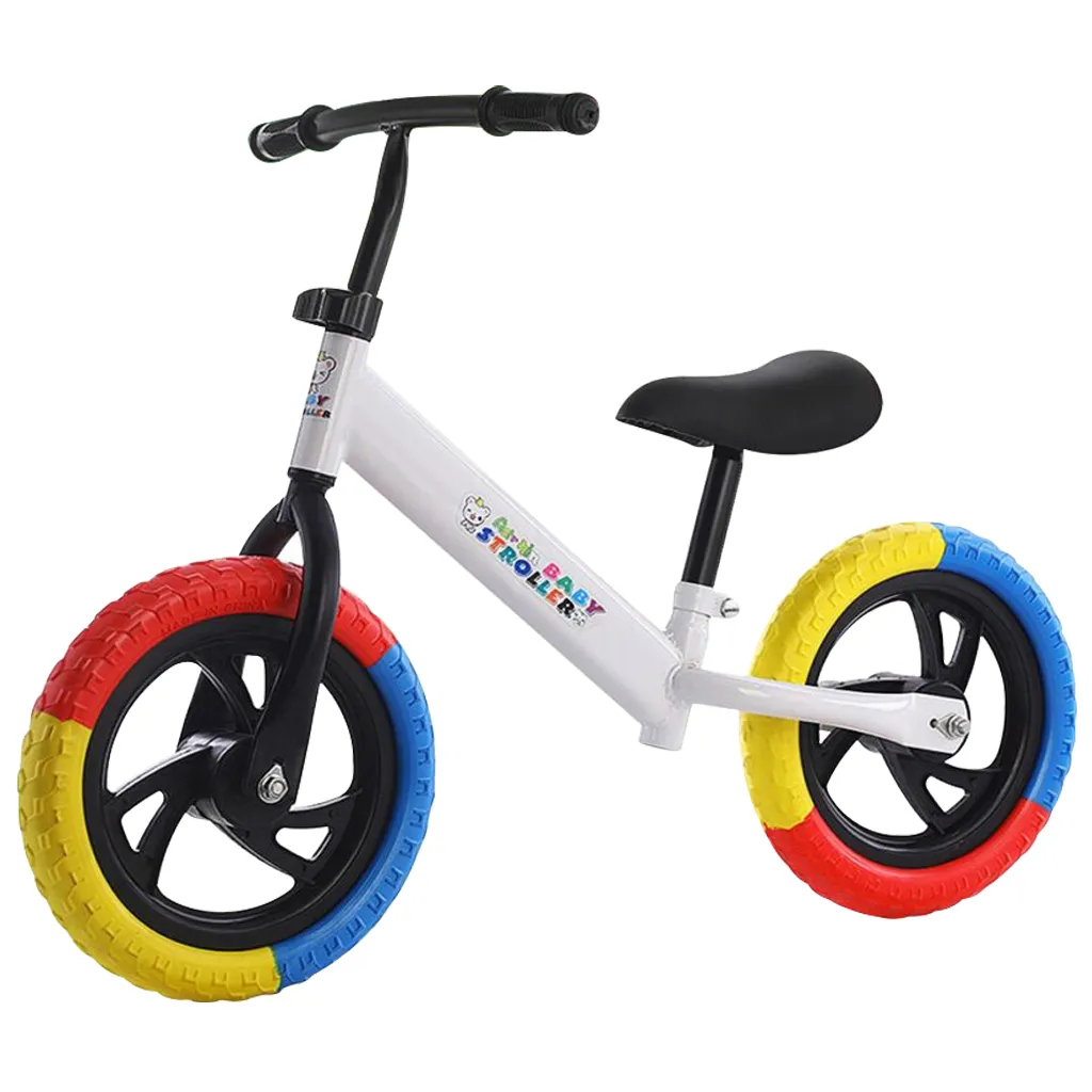 Bicicleta de echilibru fara pedale, 2 - 5 ani, Alb, Roti in 3 culori
