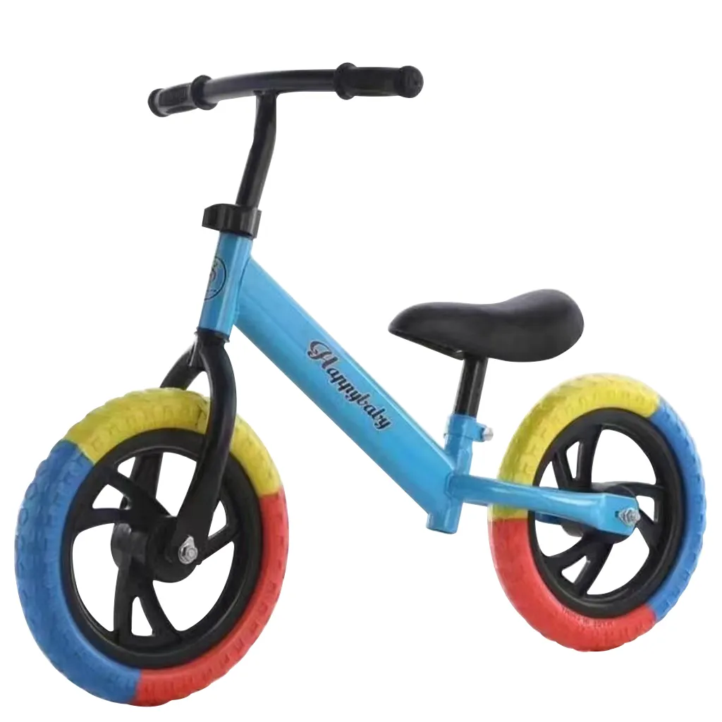 Bicicleta de echilibru fara pedale, 2 - 5 ani, Albastru, Roti in 3 culori