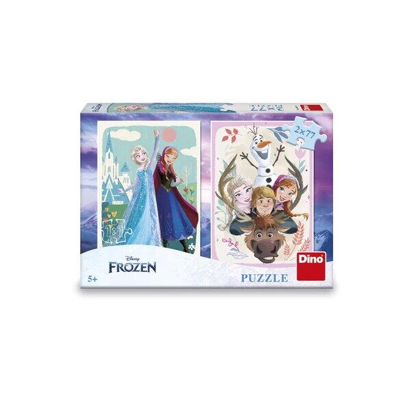 Puzzle 2 in 1 - Anna si Elsa (2 x 77 piese)