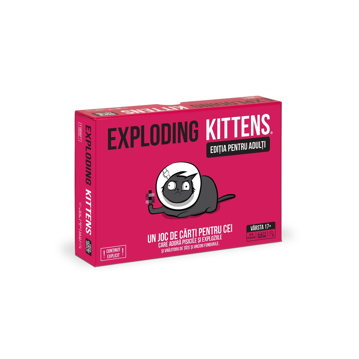 Joc de societate exploding kittens pentru adulti (pink edition), limba romana
