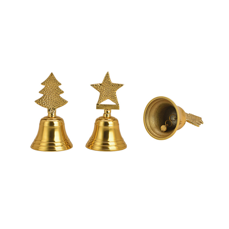 Set 2 clopotei aurii cu model festiv