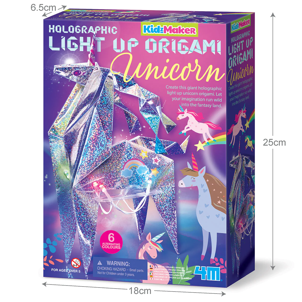 Set creativ - origami holografic unicorn cu iluminare