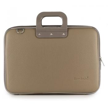 Geanta lux business laptop 15 in Clasic vinil Bombata-Grej