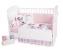 Lenjerie patut cu 6 piese si protectii laterale complete Pink Station 70x140 cm