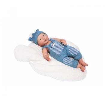 Papusa nou-nascut hiper-realist Silicone Reborn David, cu salopeta tricotata, 46 cm, Guca