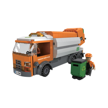 Set cuburi constructie MyCity Camionul de gunoi, 410 piese, Blocki