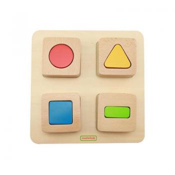 Puzzle sortator forme geometrice, din lemn, +2 ani, Masterkidz