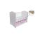 Patut eurogloria como culisant cu sertar - alb cu roz + saltea cocos confort 120 x 60 x 12 cm