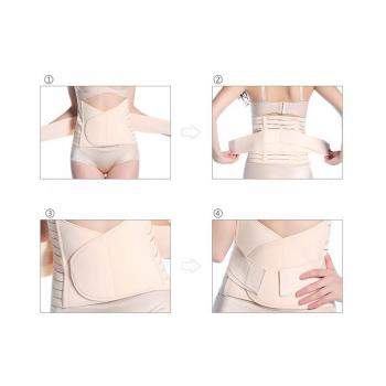 Qmini - Centura abdominala postnatala dublu reglabila, Beige