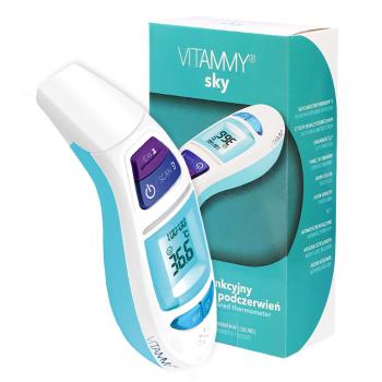 Termometru multifunctional digital Vitammy Sky, 4 in 1, tehnologie infrarosu, frunte si ureche